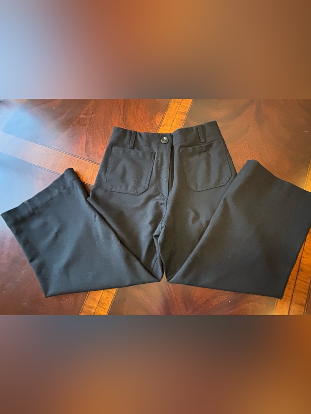 Quince Ultra-Stretch Ponte Cropped Wide Leg Pants - Black Size 10 Short